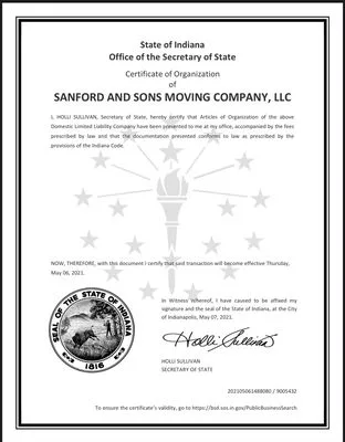 Sanford And Sons Moving Co LLC